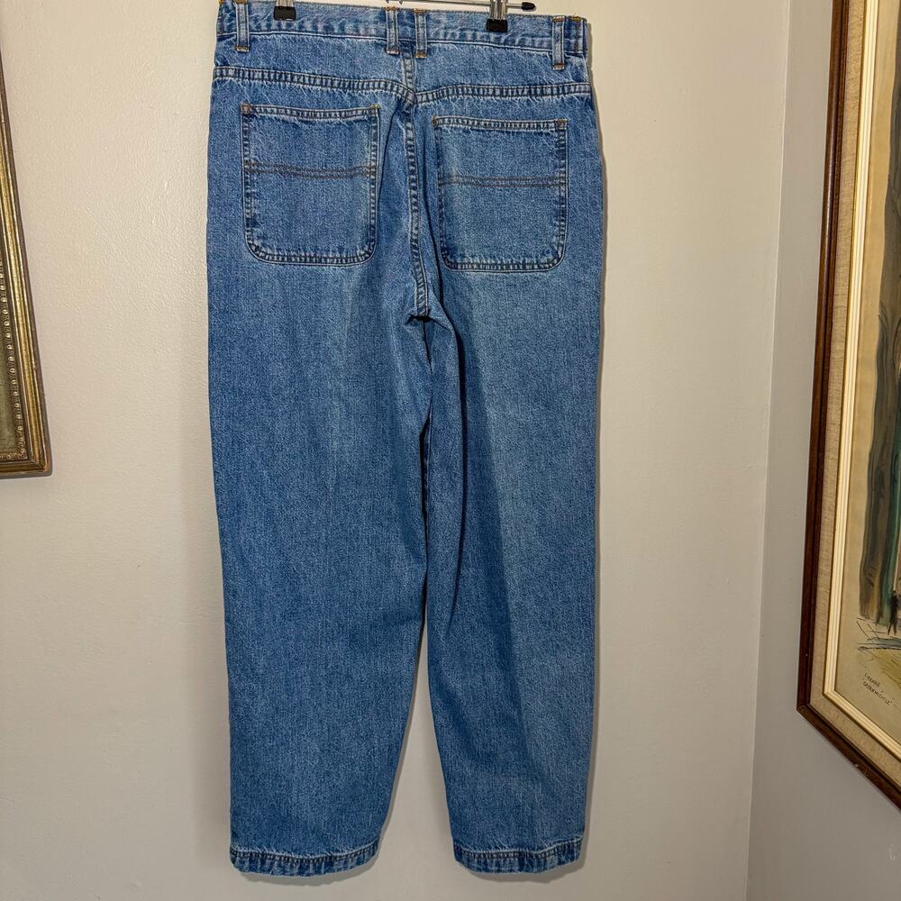 Vintage Faded Glory High Waisted Carpenter Jeans Light Wash Size 10 Petite